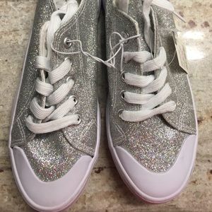 Silver glitter shoes